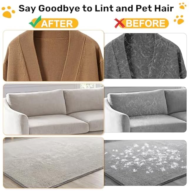 2 Pack Pet Hair Removal Gloves, Reusable Electrostatic Glove Pet Hair Removal Brush for Dogs Cats Grooming, Pet Hair Remover Tool for Furniture, Clothing, Couch, Carpet, Car Seats-FtbMszN4