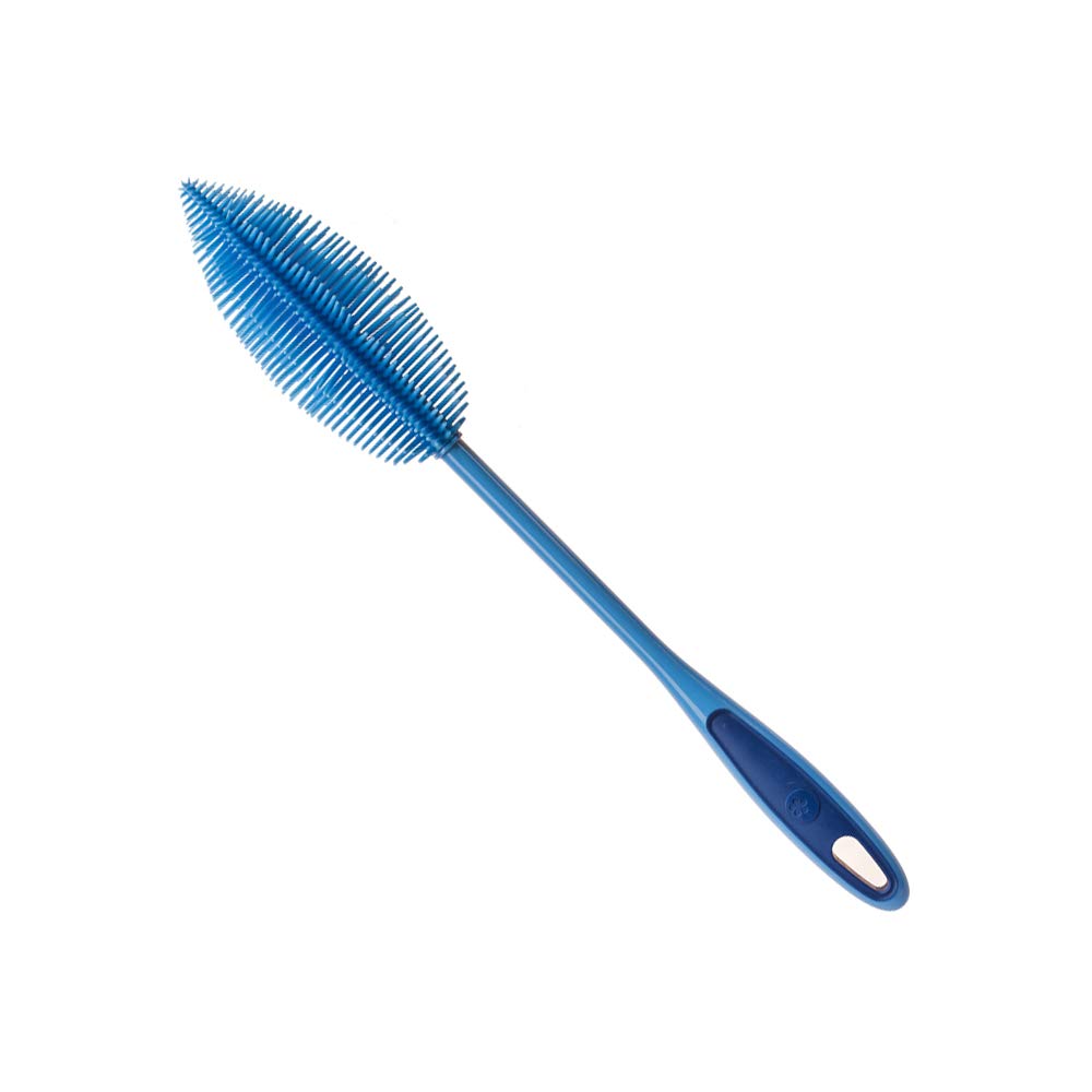 Kochblume Flaschenbürste 36cm | Premium-Silikon & BPA frei| Hitzbeständig | Spülmaschinenfest | Für Trinkflaschen, Thermoskannen & Gläser | Farbe: blau