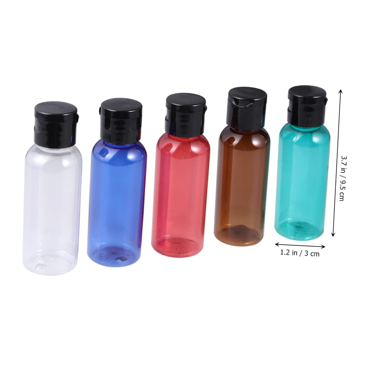 Housoutil 30pezzi Bottiglie Ricaricabili Per Viaggio Contenitori Vuoti Pratici Rosso Verde Marrone Blu e Trasparente Per Gel e Lotion