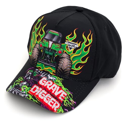 Monster Jam Grave Digger One Size Adjustable Snapback Baseball Cap Hat Grave Digger Black OS Toddler