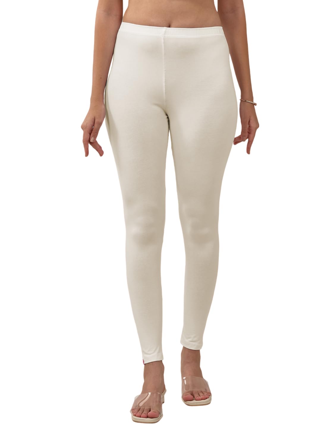 Women Solid Premium Cotton Ankle Length Leggings | Mid-Waist | Fashionwear