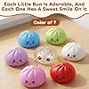 Dumpling Squishies Toy, Giant Glitter Dumpling, Colorful Steamed Bun Stress Balls Fidget Sensory Toy,Squeeze Dough Ball Stress Relief Hand Toys with Food Steamer Stretchy Desk Toys (Blue) #4