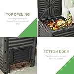 Outsunny Garden Compost Bin 80 Gallon Outdoor Large Capacity Composter Fast Create Fertile Soil Aerating Box, Easy Assembly, Black - Image 3