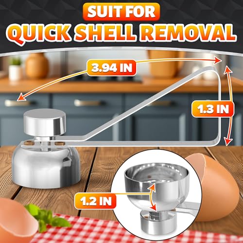 Egg Cracker Tool for Raw Eggs - Egg Shell Opener for Soft-Boiled Shell Tops, Stainless Steel Topper with Adjustable Effort - Clean Cut Design for Breakfast Prep, Custards, Baking & Home Kitchen Tasks
