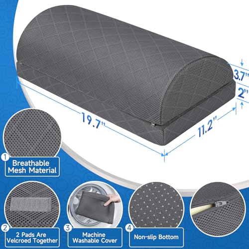 Image of CushZone Foot Rest,Desk & Gaming Accessories,Foot Rest for Under Desk at Work,Comfortable Footrest with 2 Adjustable Heights & Removable Cover, Office Desk Accessories(Gray-20 in)