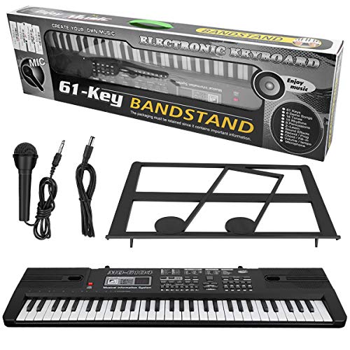 Greensen 61-Key Electronic Keyboard Piano, Digital Keyboard, Portable Electronic Organ with Microphone & Music Stand, Music Keyboard Kids Toy for Beginners, 26 x 7.5 x 2.2inch Greensen 61-Key Electronic Keyboard Piano, Digital Keyboard, Portable Electronic Organ with Microphone & Music Stand, Music Keyboard Kids Toy for Beginners, 26 x 7.5 x 2.2inch