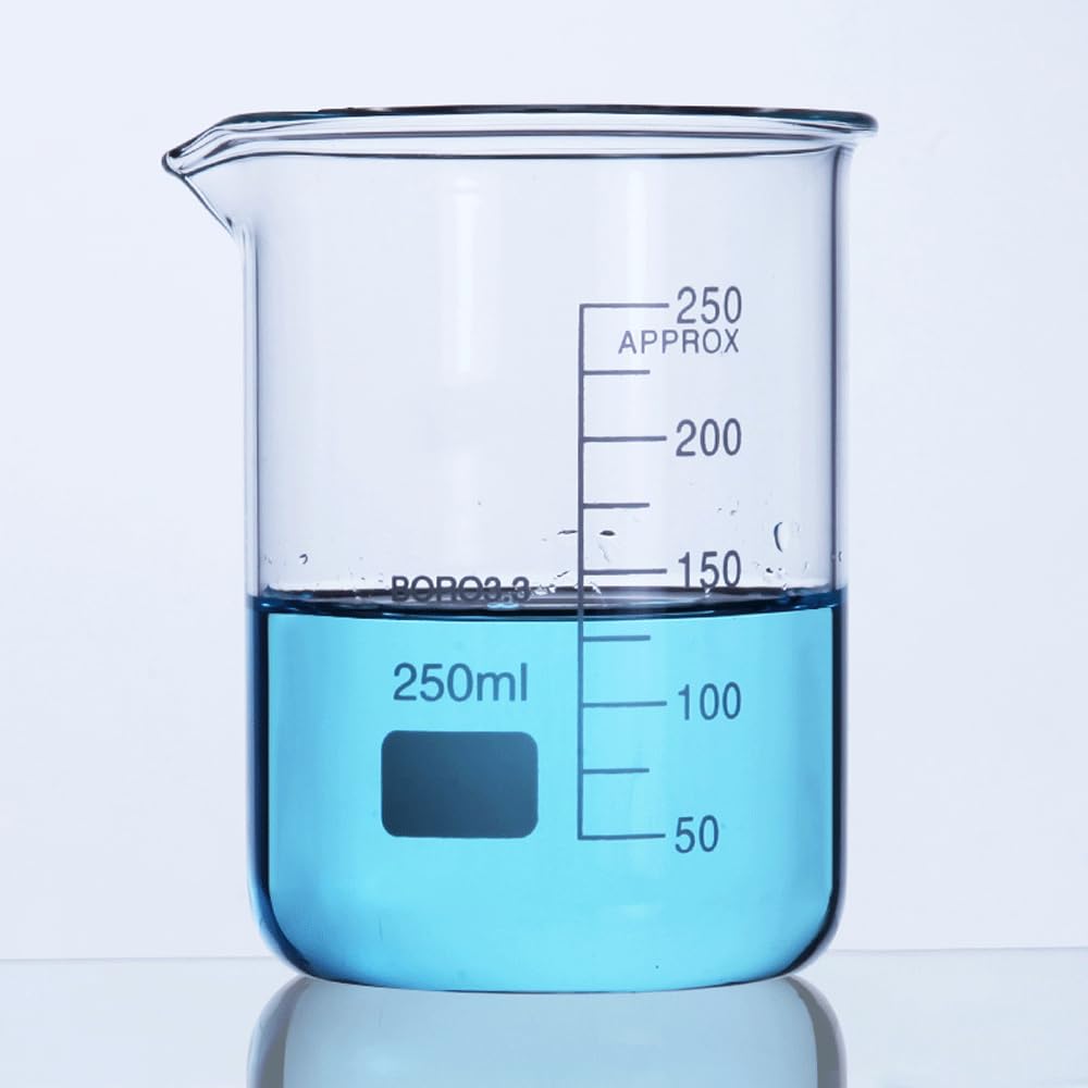 Borosilikat Glasbecher, Glasbecher mit niedriger Form, 5–2000 ml, Laborglas, Experiment