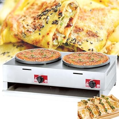 YXYLJOZ Elektrischer Crêpes-Maker – Desktop, Elektrische Heizung, Gleichmäßige Erwärmung/Antihaft-Pfanne, Doppelköpfe/präzise Temperaturregelung