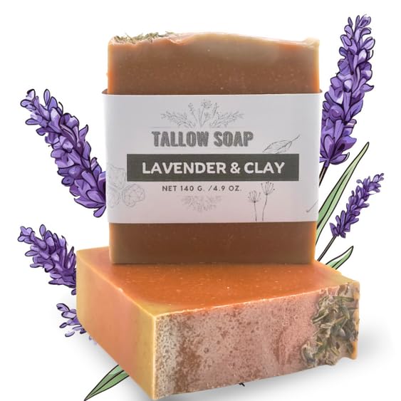 Jabones naturales de sebo (lavanda y arcilla)