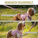 OneTigris Hundegeschirr Mittelgroße Kleine Hunde, FIRE Watcher Taktische Geschirr mit Griffe und D-Ring No Pull Verstellbar Brustgeschirr für Wandern und Trainieren (S, Rosa)