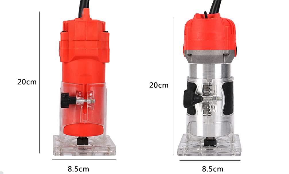 Recortadora de mano eléctrica de 1/4 pulgadas, 30000 rpm, herramienta de fresadora de palma para máquina de tallado de bricolaje, pisos de madera/laminado (metal + carcasa de ABS)