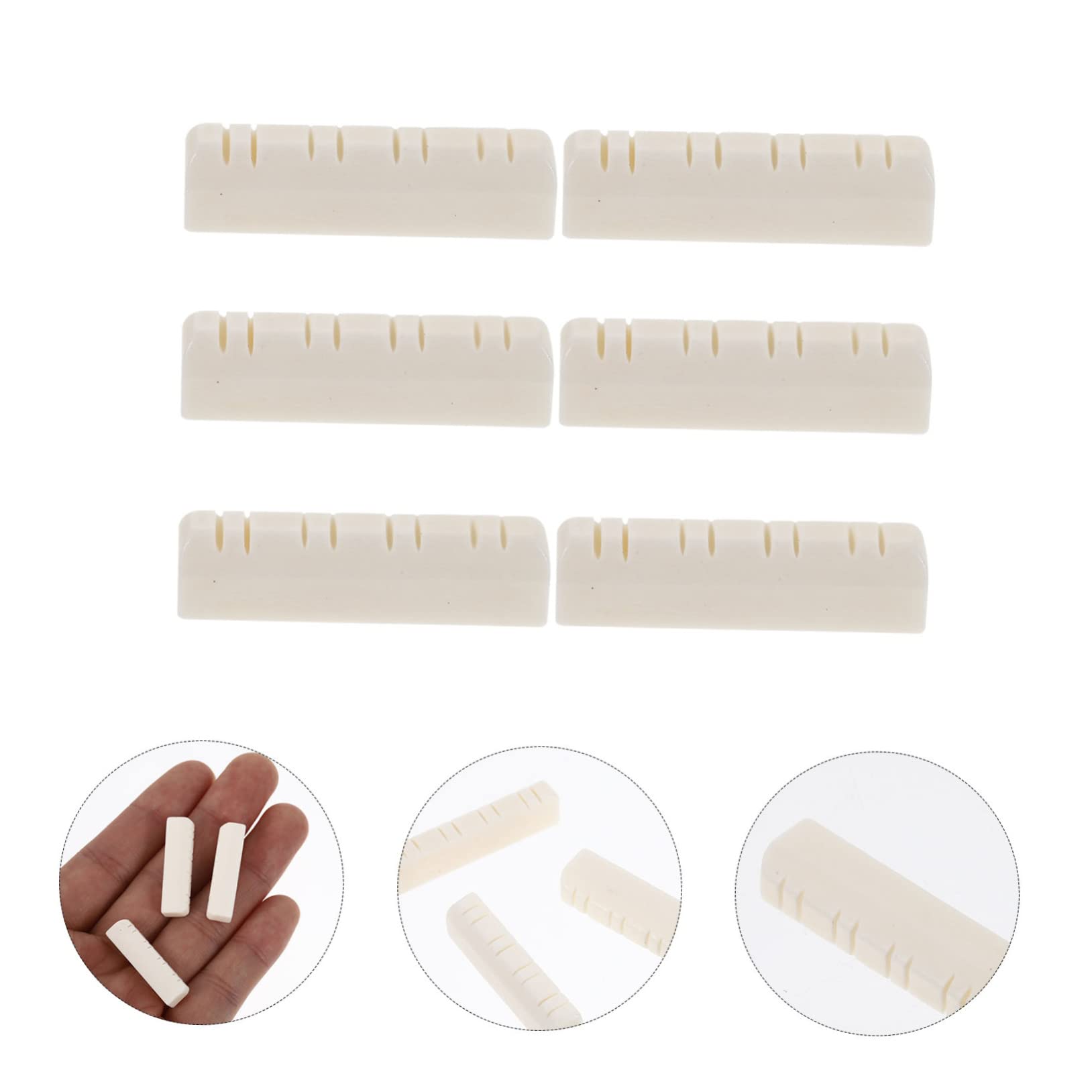 ifundom 6pcs Mandolin Fret Nut Neck Support Ox Bone Material Easy to Install for Instrument Neck Rest White