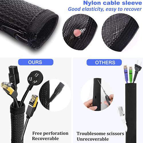 UPXDUMI 2pcs 1m Cable Tidy Zip Sleeve for PC/TV, Desk Management Organisers - Image 2