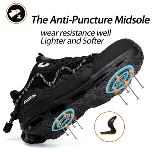 Steel Toe Sneakers for Men Women Composite Toe Safety Shoes Comfortable Lightweight Slip-Resistant Work Tennis Shoes for Construction Industrial Zapatos de Trabajo para Mujer Hombres4