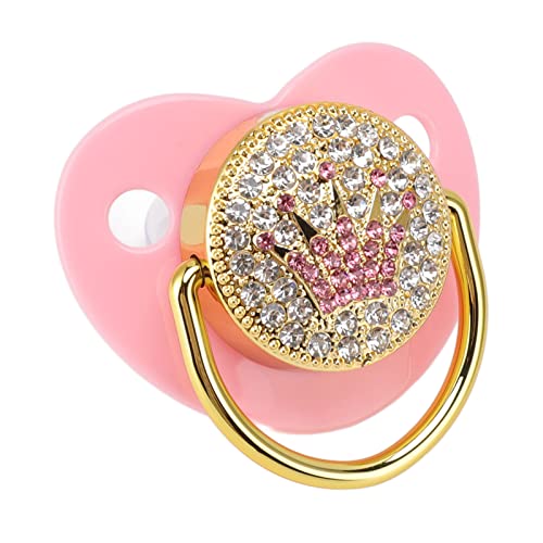 Image of Silicone Baby Pacifier, Ultra Soft Curved Design for 6-18 Months Infants, Premium Seamless Construction, Metal Accents with Bling Detail