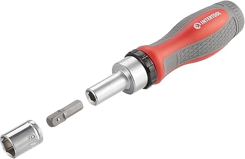 Miniatura 3 de INTERTOOL Destornillador de trinquete compacto juego de herramientas con puntas y zócalos 39 piezas - Kit multi todo en uno pequeño estuche de