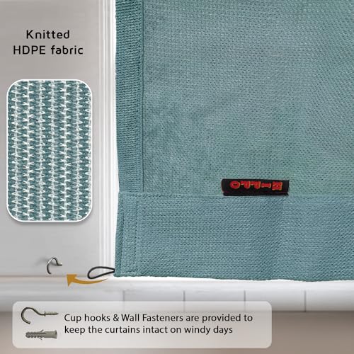 Image of HIPPO HDPE 230 GSM Outdoor Loop Curtain (Country-Blue, 3FTX7.5FT, Pack of 2)
