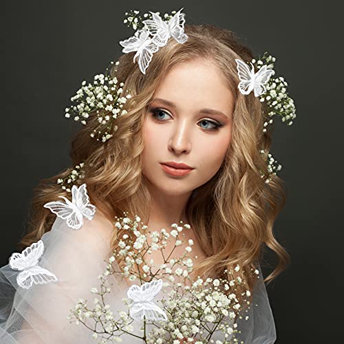 Canlierr 30 Pieces Butterfly Lace Trims Organza Decorative Patches Embroidered Butterfly Embellishments For Diy Crafts Bridal Headdress Hair Accessories thumb #1