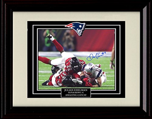 Framed Julian Edelman Autograph Replica Print - Amazing Catch!