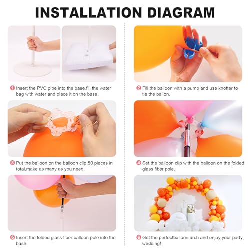 Chamvis Balloon Arch Kit, 9FT Height & 10FT Width Adjustable Balloon Arch Stand Frame Garland Stand: Wedding Baby Shower Birthday Photo Backdrop - Image 5