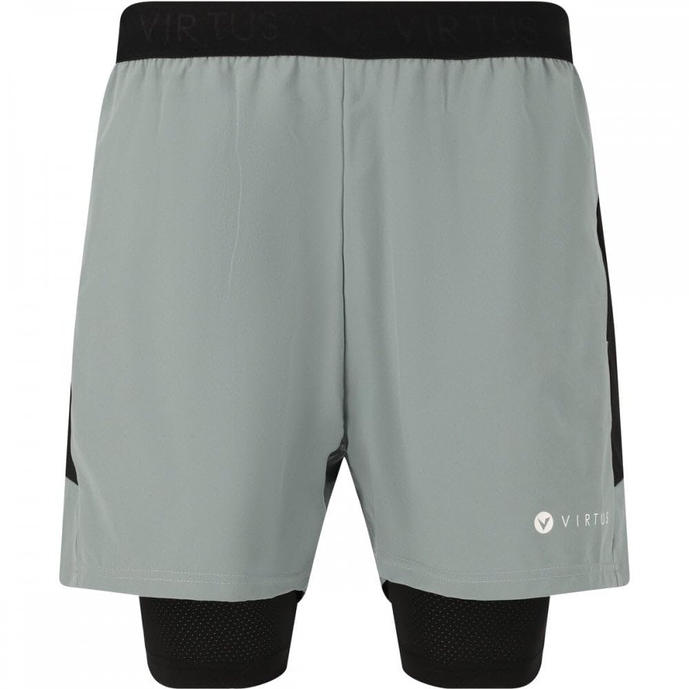 Virtus Men's Sea Green Dylan 2-In-1 Stretch Short Medium