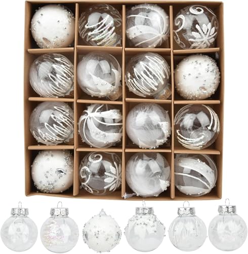 16 Stücke Weihnachtskugeln Kunststoff - Christbaumkugeln Kunststoff...