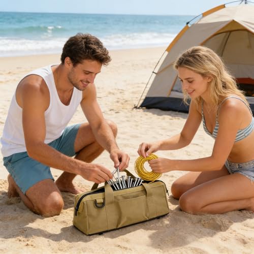Sac de rangement pour poteaux de tente et piquets robuste de camping