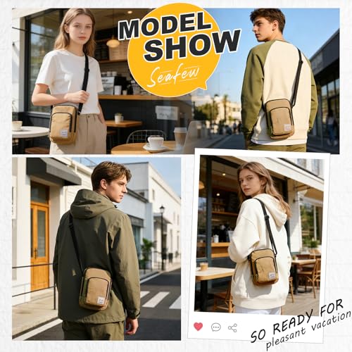 Image of SEAFEW Mini Crossbody Bag Shoulder Bag for Men, Small Messenger Satchel Bag for Women