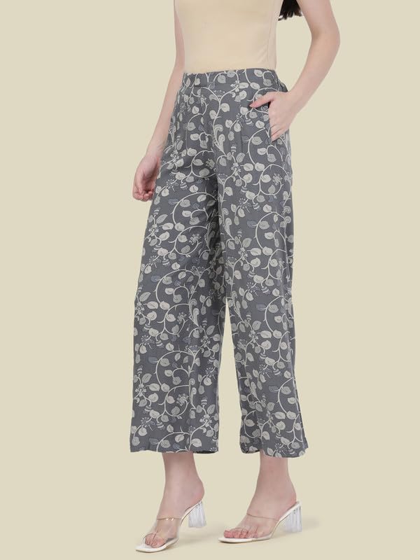 Image of GO COLORS Soft Viscose Printed Palazzo Full Length for Women| Breathable, Mid Rise