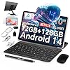 TECLAST P30T Android-14-Tablet 10.1 Pulgadas, 12GB RAM+128GB ROM(TF 4TB), 2Ghz Octa-Core T606, Widevine L1/GPS/BT5/6000mAh, Tablet con Teclado+Lápiz+Funda+3.5mm Auriculares, Tablet 10 Accesorios-2025