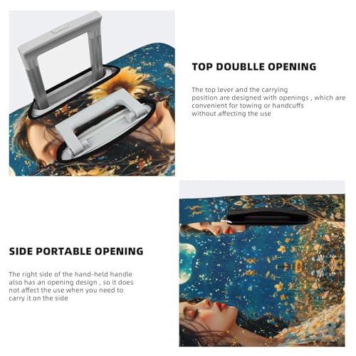 VOSERY Travel Luggage Cover - Artistic Night Sky Sunflower Princess Washable Suitcase Covers Protector Fits 18-32 Inch Luggage3