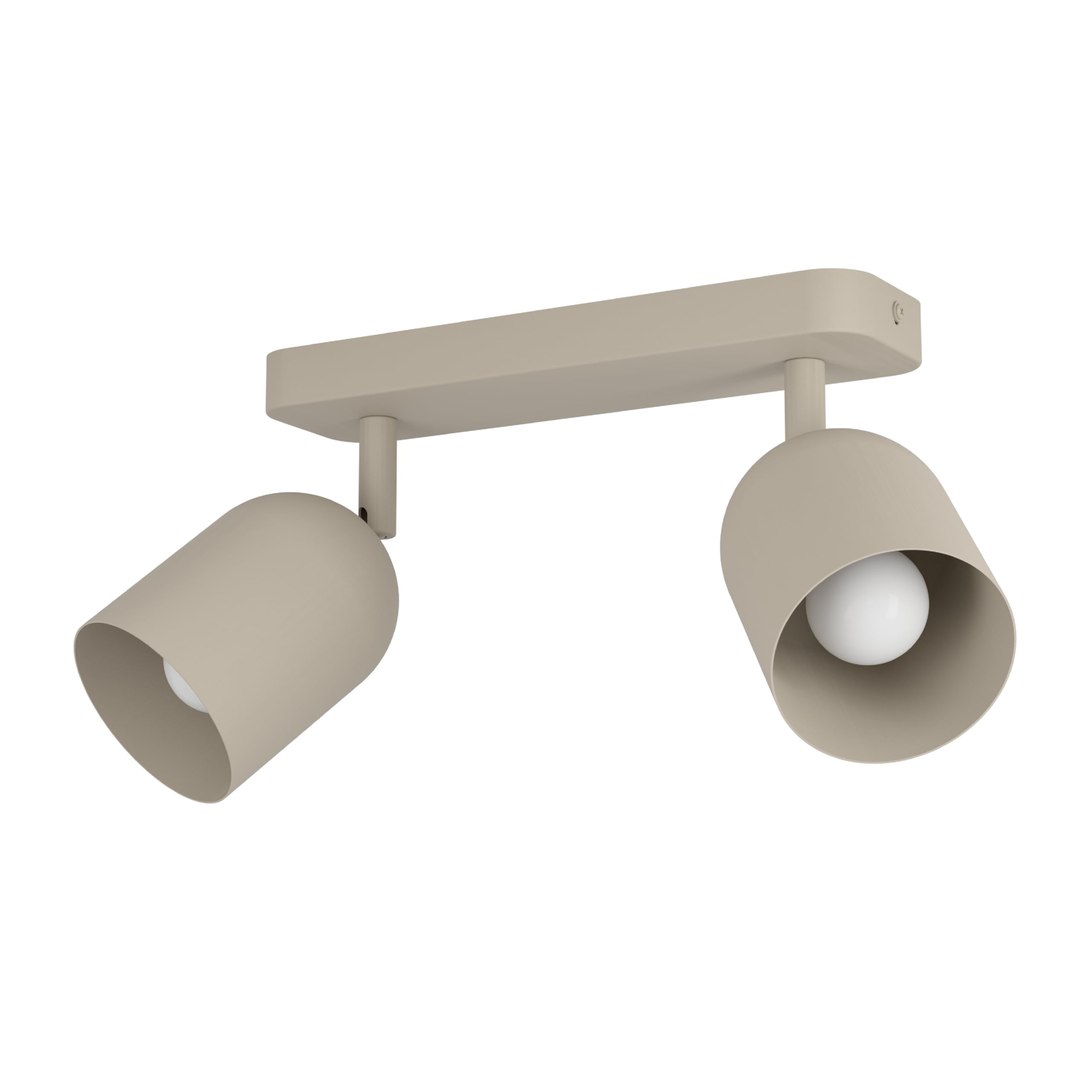 Eglo Spotlight bar Tilston, Light Fitting with 2 Flexible Spots, Ceiling lamp for Living Room and Bedroom, Sand Beige Steel, E14 Socket