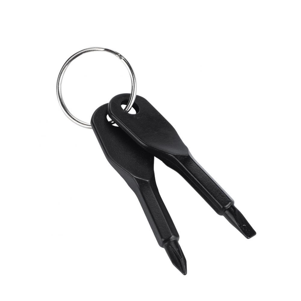 Lot De 2 Mini Tournevis Porte-clés Portatifs Porte-clés Tournevis Tournevis Outil De Réparation Outils Tête Plate + Cruciforme Noir Et Argent