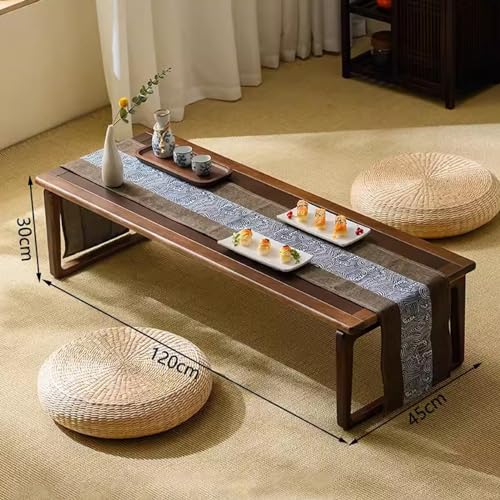 Table basse de salon en bois pliable rectangulaire noyer - 4