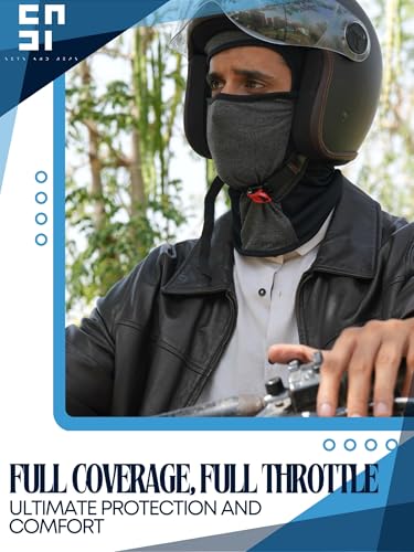 Image of inchPack of 2 Black & Blue Premium Face Mask for Bikers I Breathable Full Face Cover Balaclava for Men I Helmet Mask for Dust Protection