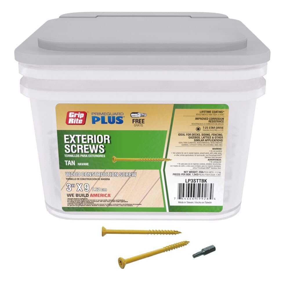 Primesource Building Products Inc Grip-Rite PrimeGuard Plus No. 9 S X 3 in. L Star Bugle Head Deck Screws 25 lb - Case of: 1