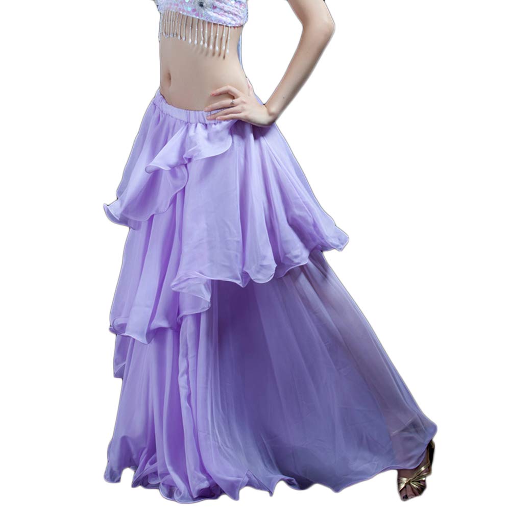 Damen Bauchtanz Rock Maxi Chiffon Röcke Lang Swing Bauch Tanzrock