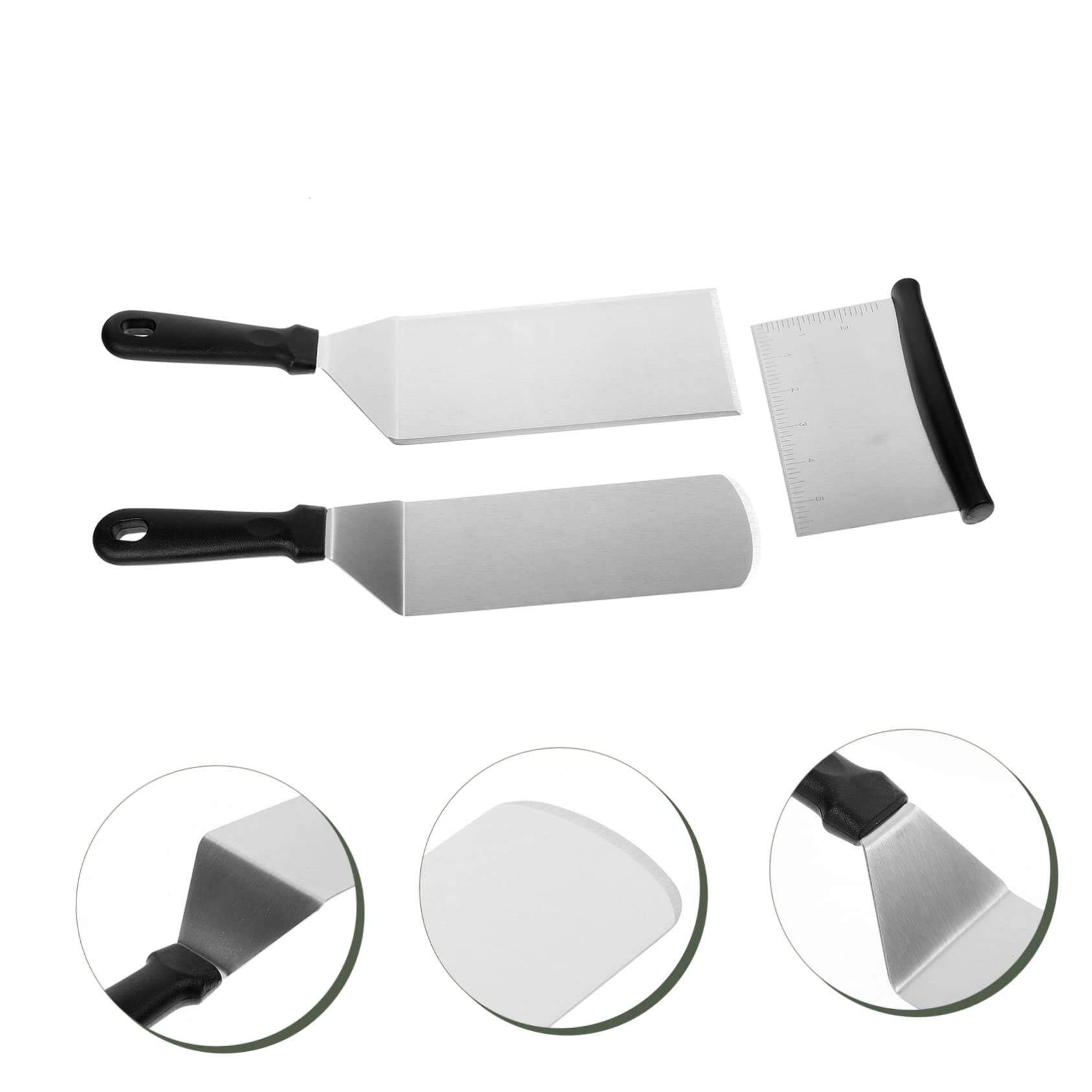 COLLBATH 1 Set Espátula de Acero Inoxidable Mango Pp, Espátula para Cocina y Parrilla, Utensilio de Cocina para Freír y Voltear Comida