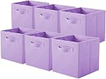 PowerKing Collapsible Storage Cubes with Handles, Fabric Foldable Bins for Closet Shelves, Durable Organization Storage Bins, 10.5'' x 11'' x 10.5'', 2 Pack, Cream