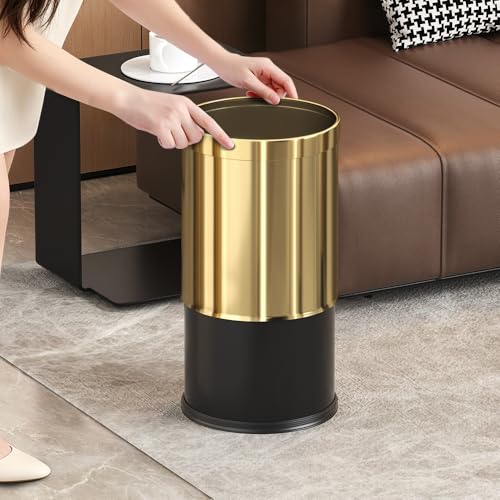 Caneca de basura dorada de 2.64 galones para baño