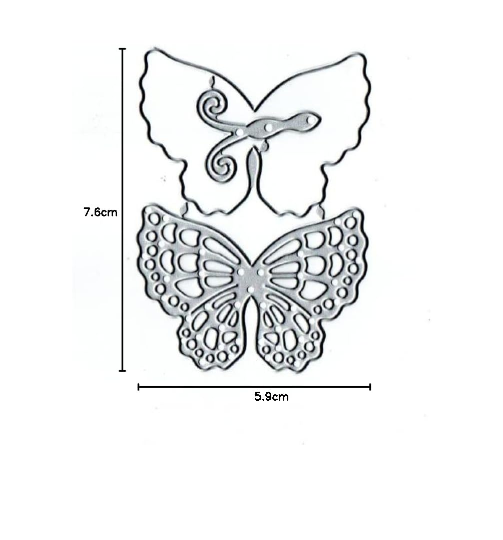 4 fustelle in metallo a forma di farfalle, stencil da