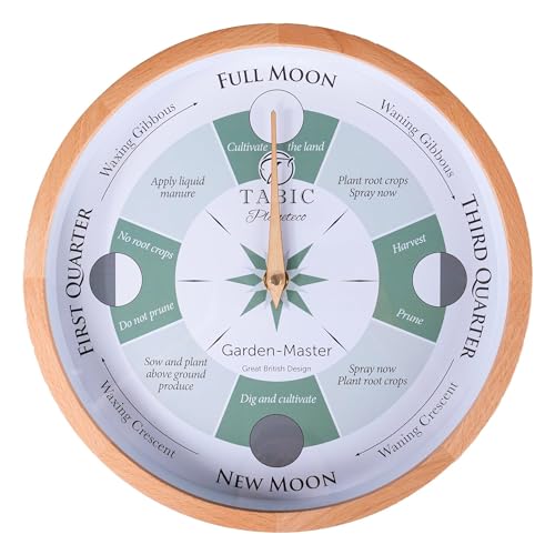 Tabic Planeteco Garden Master - Moon Gardening Clock - Lunar Harmony Guide with Moon Clocks - Essential Gardening Tool for Biodynamic & Organic Gardening - Transform Your Garden - Natural Stain