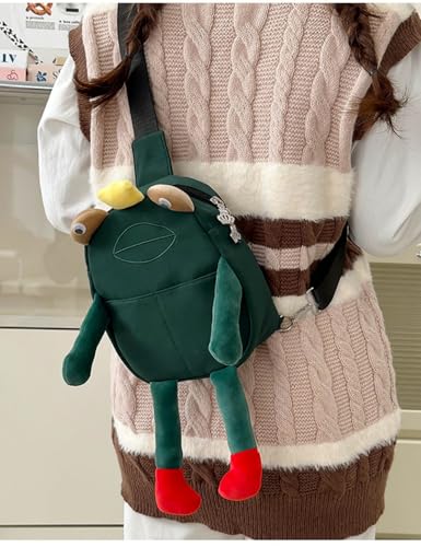 Image of Frog Crossbody Handbags For Women Men Cute Shoulder Bag Nylon Sling Chest Bag Casual Travel Hiking Daypack