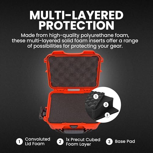 Image of NANUK 904 Hard Case with Foam - IP67 Waterproof Protective Case for Camera, Drone & Gear - Impact-Resistant & Dustproof - Perfect for Travel 10.2 inch x 7.9 inch x 4.5 inch - Orange