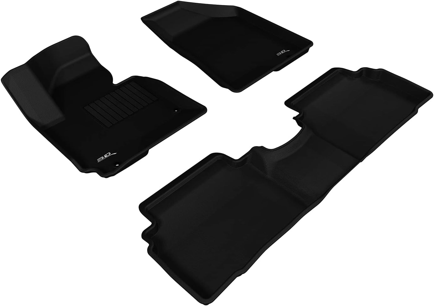 3D MAXpider Complete Set Custom Fit All-Weather Floor Mat for Select Hyundai Tucson Models - Kagu Rubber (Black)
