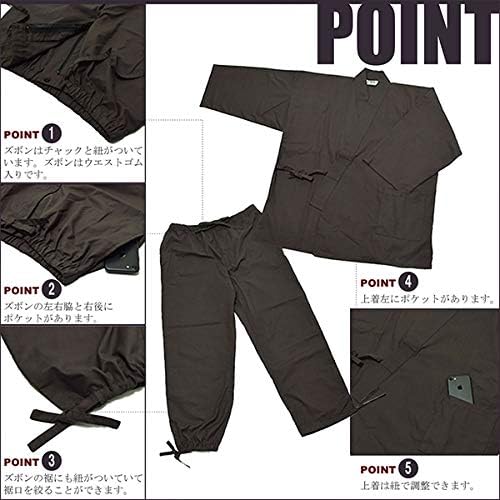 KIMONOMACHI] オリジナル レディース 作務衣 単品 黒・茶・青・赤・緑