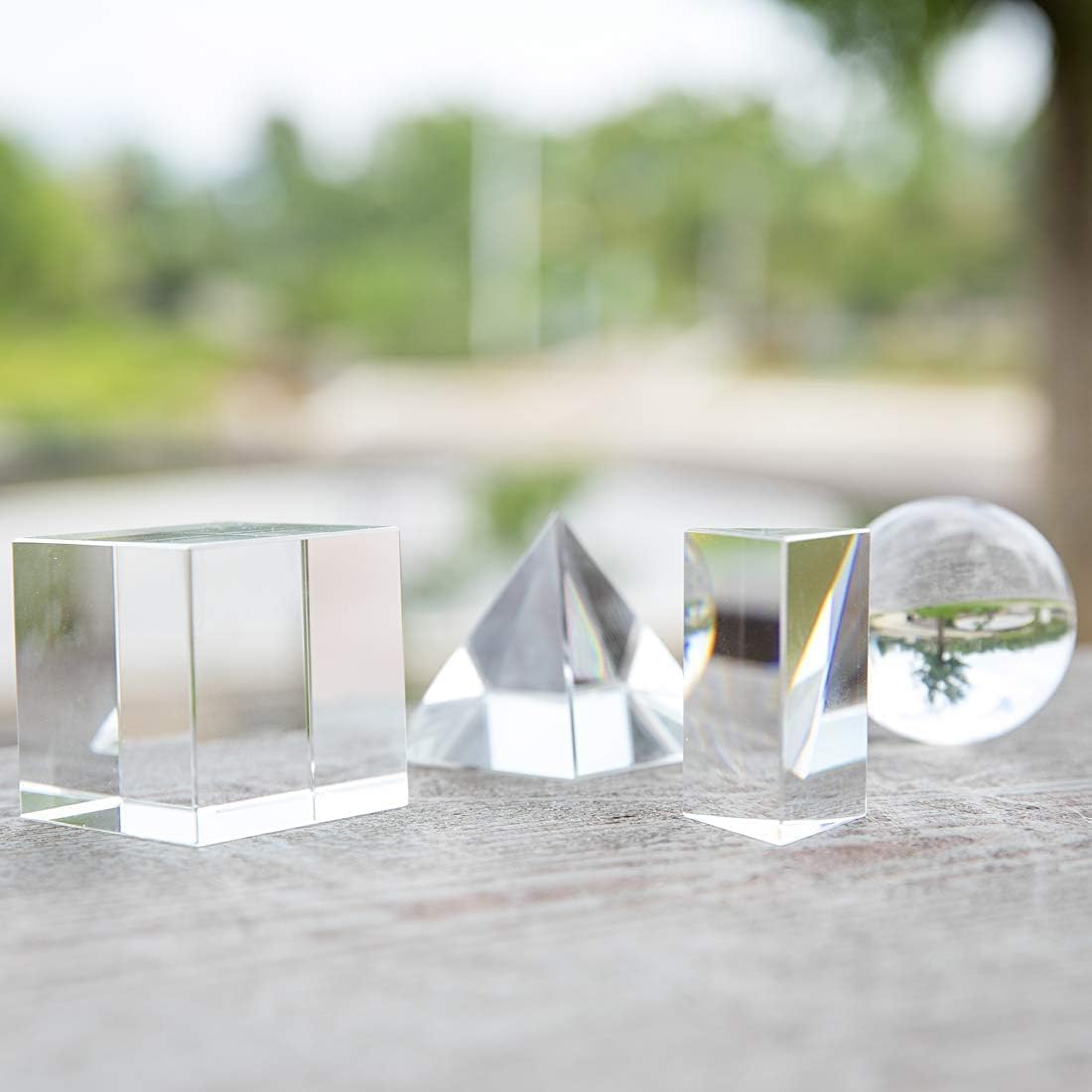 HDCRYSTALGIFTS Set di 4 prismi ottici K9 da 50 mm per fotografia, con panno per la pulizia, per insegnare, giocare, fotografare