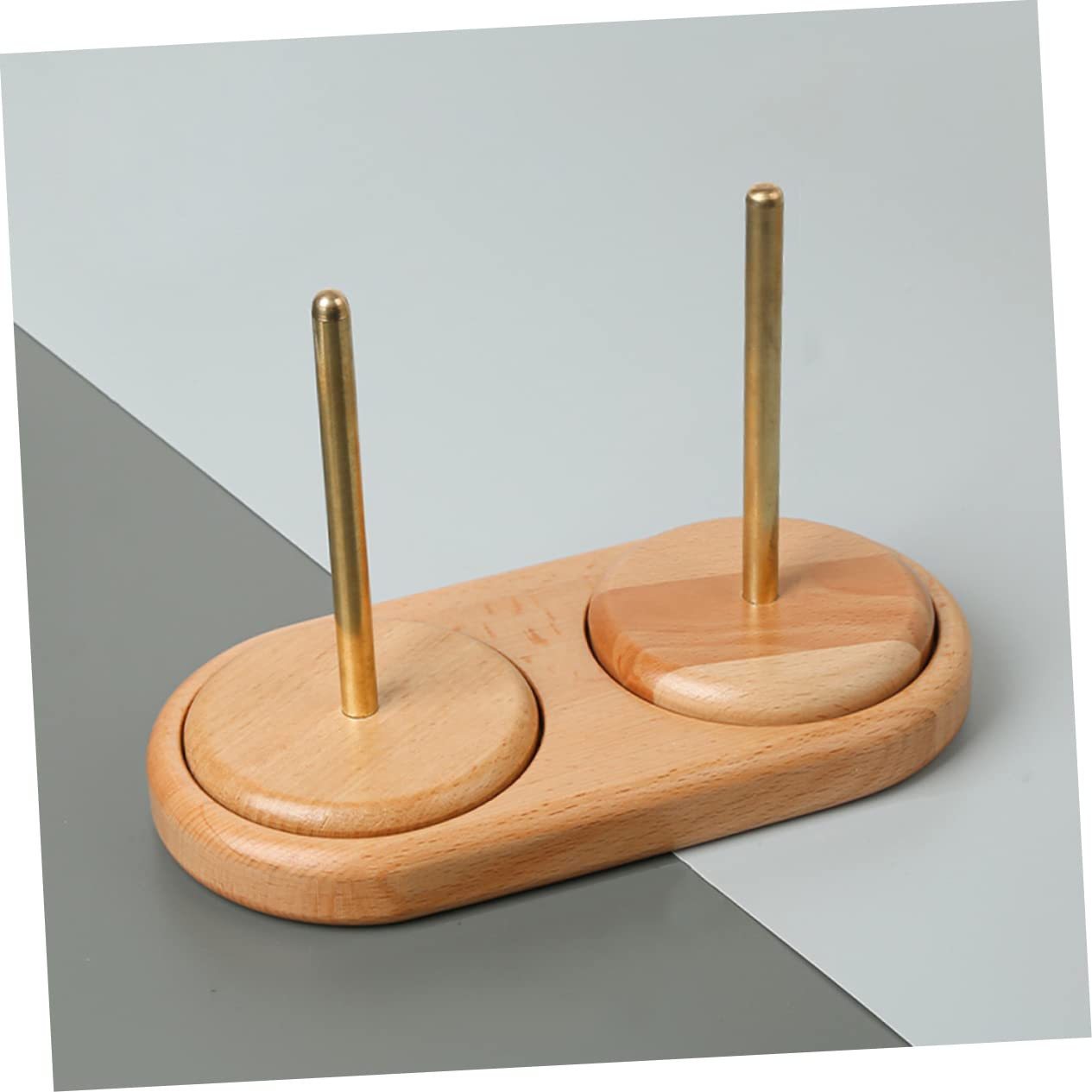 SEWACC Porte-Fil À Coudre en Bois Support Bobine Fil Broderie Organisateur Tricot Crochet Portable 9.45X6.54X3.94In pour Projets DIY