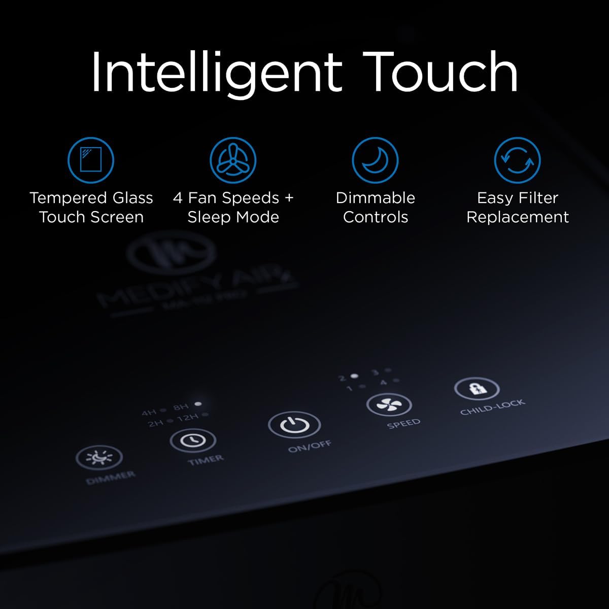 Medify MA-112 PRO Air Purifier with True HEPA H13 Filter | 5,948 ft² Extra Large Coverage in 1hr for Smoke, Wildfire, Odors, Pollution, Allergies, Pets | 99.97% Particle Removal 0.1-0.3 Microns - Image 5