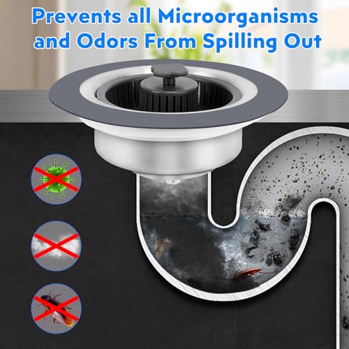 Colador para fregadero de cocina 3 en 1 de acero inoxidable miniatura 6